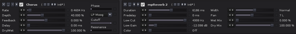 Chorus and reverb settings to get colourful verb