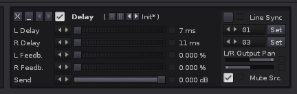 Short delay used in the Send Track to provide width